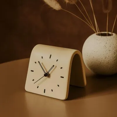 Minimalist Desktop Clock Folded L-Shape Ceramic Table Clock