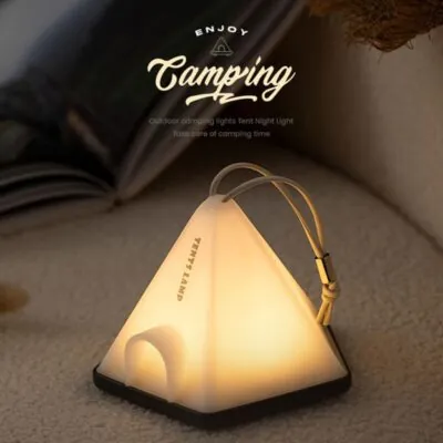 Portable Tent Night Light with Lanyard Frosted LED Lamp